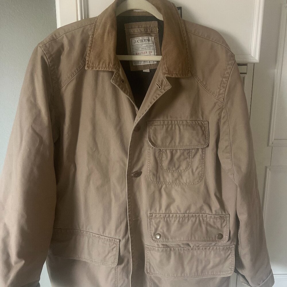 J Crew Vintage Barn Chore Jacket Coat Tan Mens Large